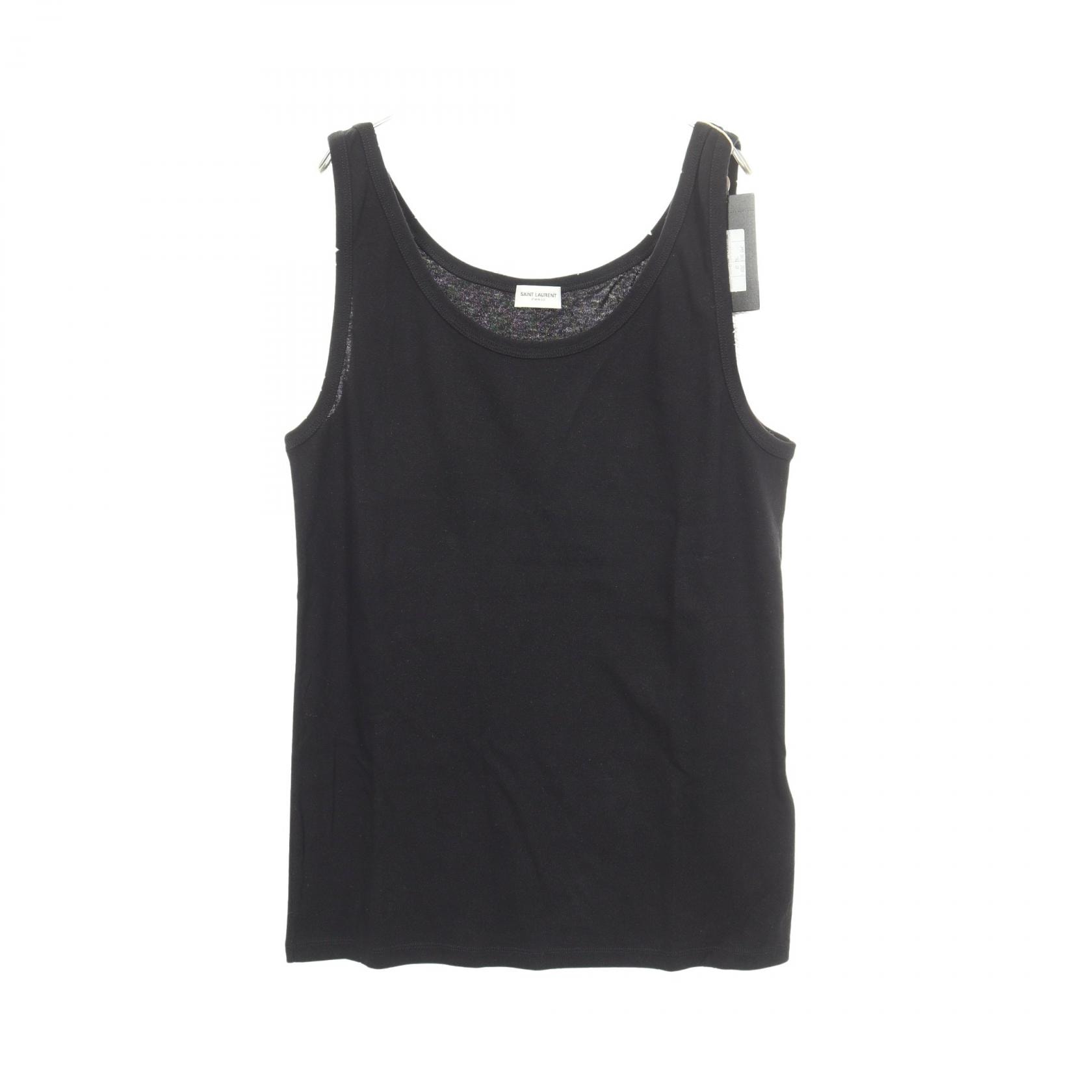 サンローランパリ SAINT LAURENT PARIS ダメージ加工 タンクトップ 衣料品 トップス コットン メンズ ブラック系 【中古】