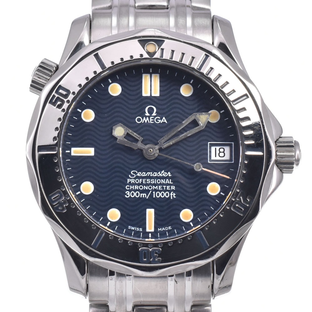 オメガ OMEGA 2552.80 シーマスター プロフェッショナル 300M ネイビー 自動巻き ボーイズ 良品 保証書付き 腕時計 O#148393