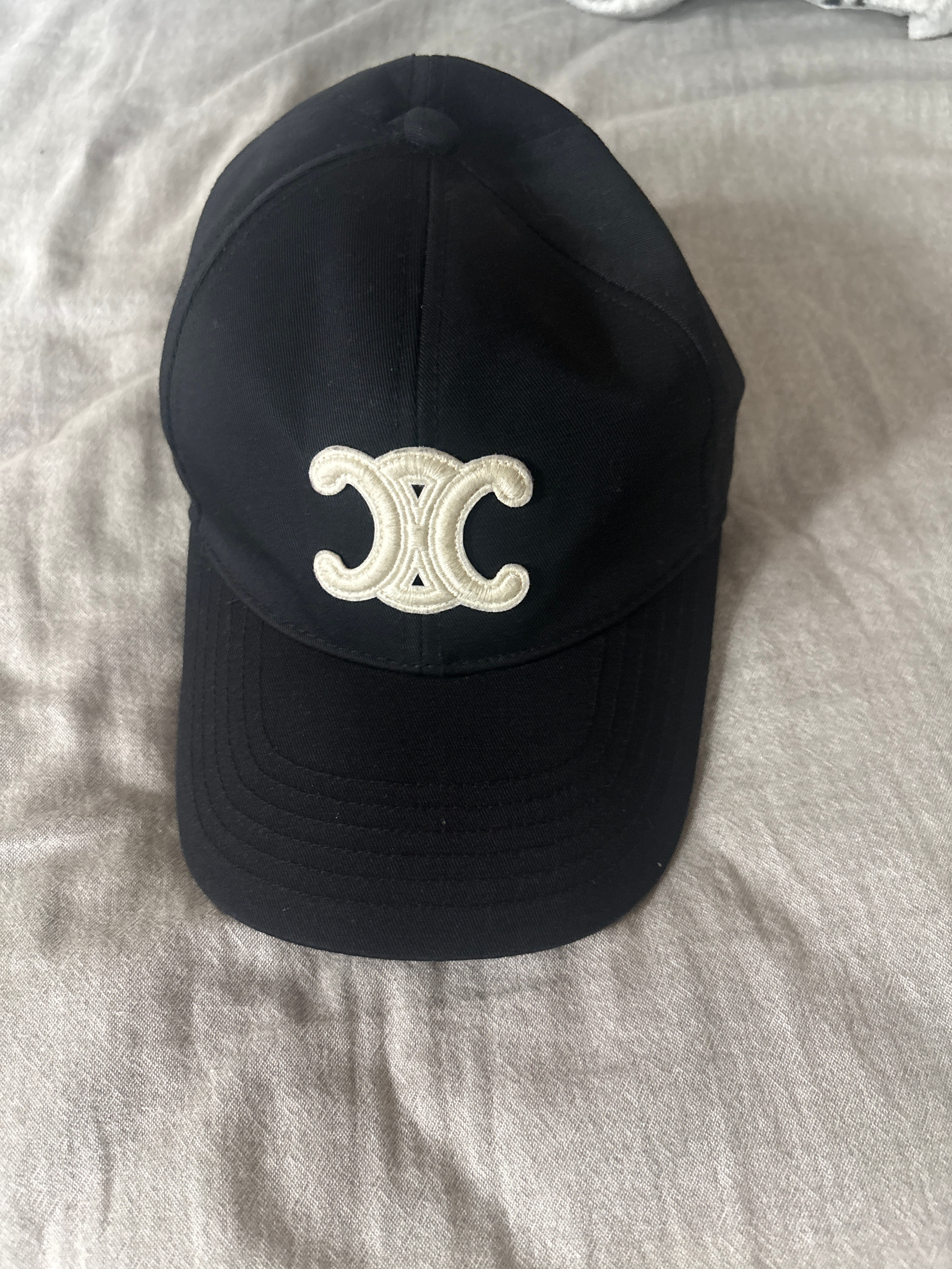 CELINE Triomphe Baseball Cap in Cotton "Black"