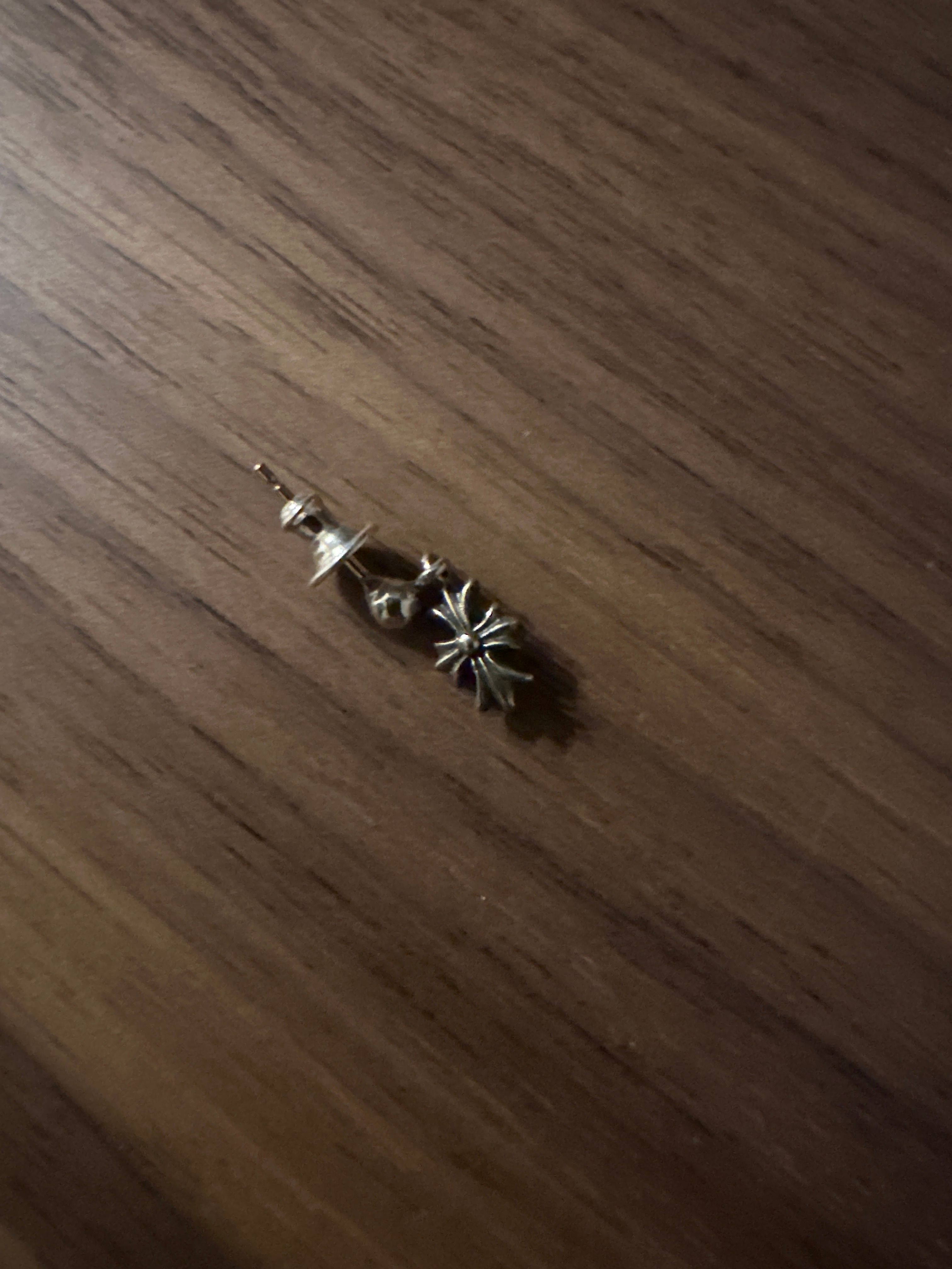 Chrome Hearts Tiny E CH Plus Drop Earrings "Silver"