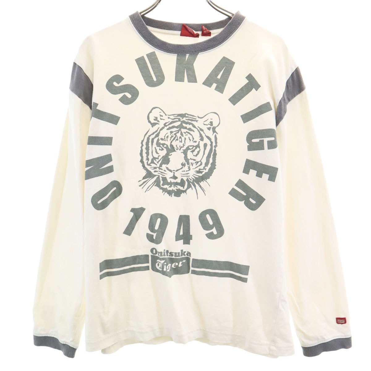 ONITSUKA TIGER オニツカタイガー 長袖 Tシャツ M アイボリー ロンT