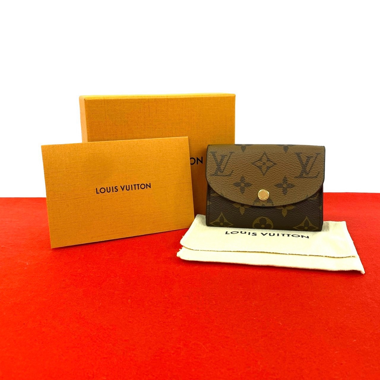 LOUIS VUITTON ルイヴィトン ポルトモネ・ロザリ モノグラム リバース レザー PVC コインケース ブラウン
86259
