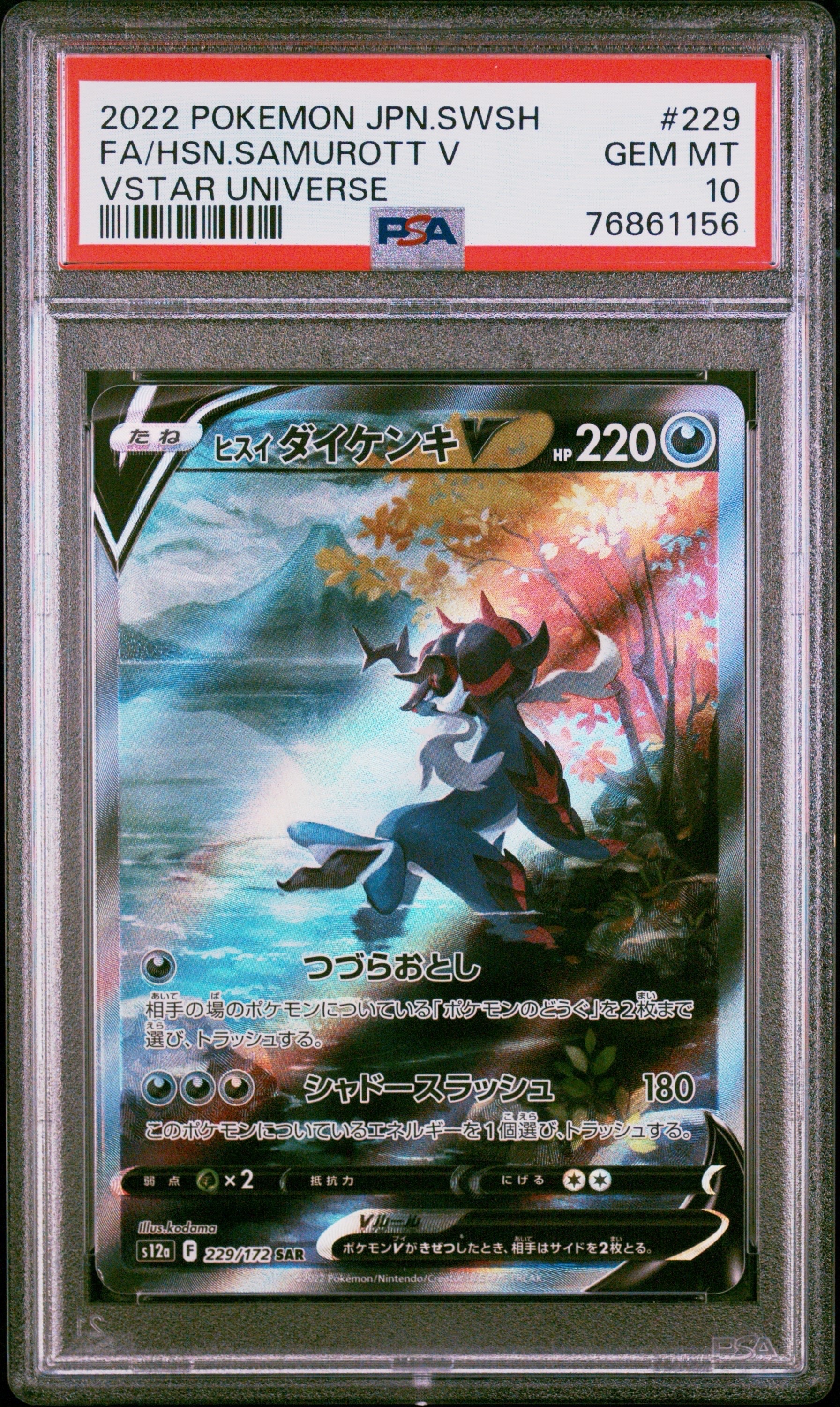 PSA10】ヒスイダイケンキV SAR[s12a 229/172](ハイクラスパック「VSTAR