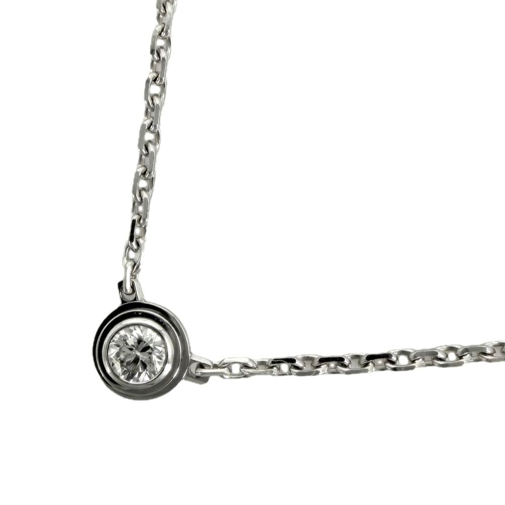 CARTIER カルティエ ネックレス ダムール XS 一粒ダイヤ アクセサリー ジュエリー アジャスター付き Au750 18金WG K18ホワイトゴールド    ダイヤモンド レディース 約2.2g 美品【中古品】