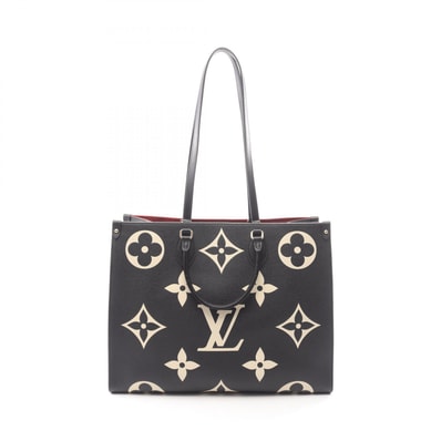 ルイ・ヴィトン LOUIS VUITTON オンザゴーGM バイカラー 2WAY トートバッグ バッグ レザー モノグラム・アンプラント ベージュ レディース ブラック系 / ベージュ系 M45945 【中古】