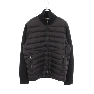 モンクレール MONCLER ニット切替 ダウンジャケット 衣料品 アウター ナイロン ウール メンズ ブラック系 9B50700 【中古】