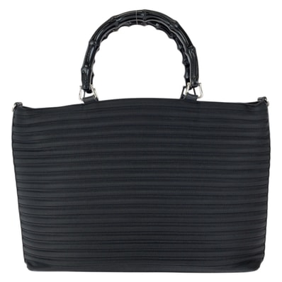 GUCCI グッチ バンブー ブラック 黒 シルバー金具 ナイロン レザー/ トートバッグ 604600 【中古】