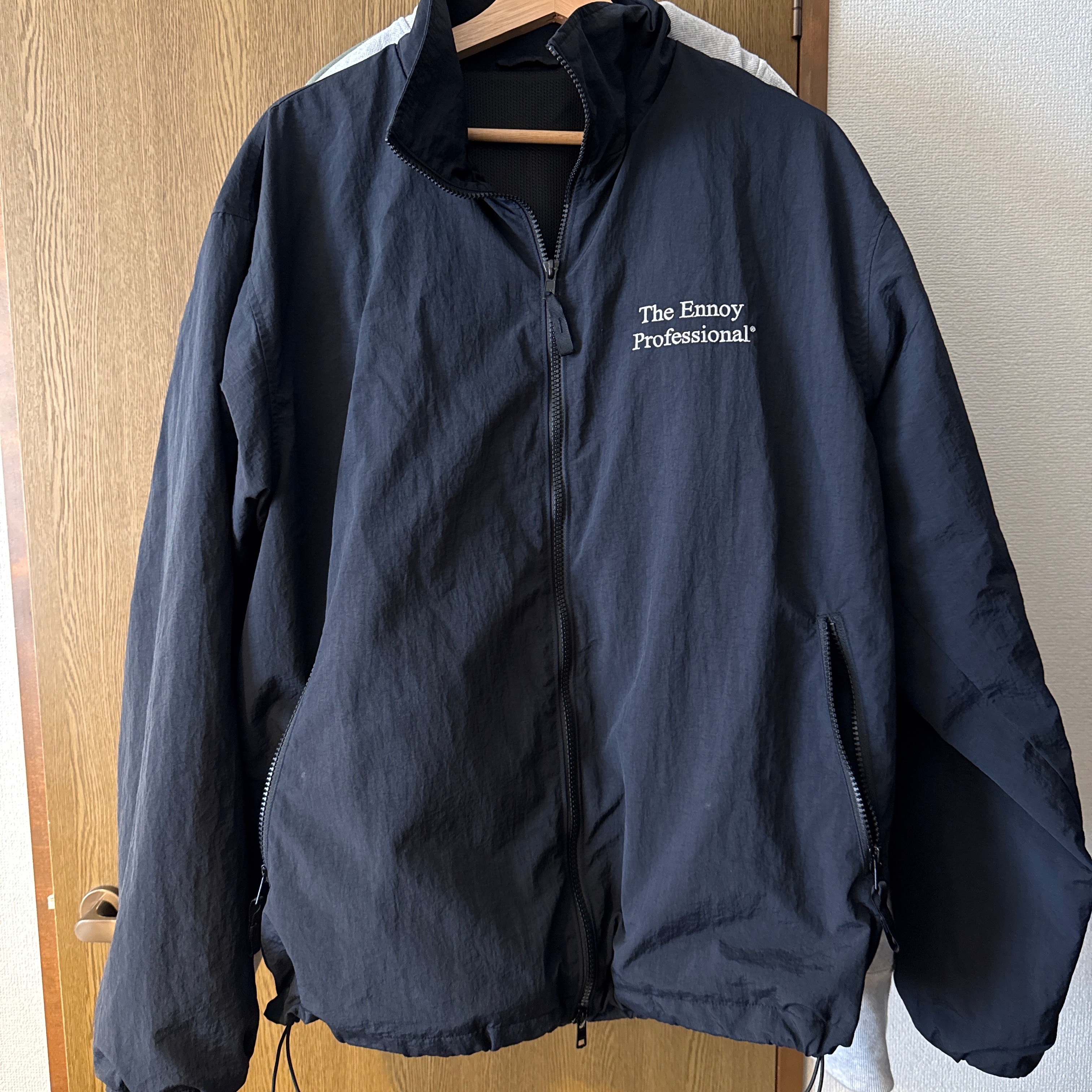 ENNOY 23AW Stylistshibutsu Nylon Track Suit Set Up Black × White AW23BRENJK02LP / AW23BRENPT04LP