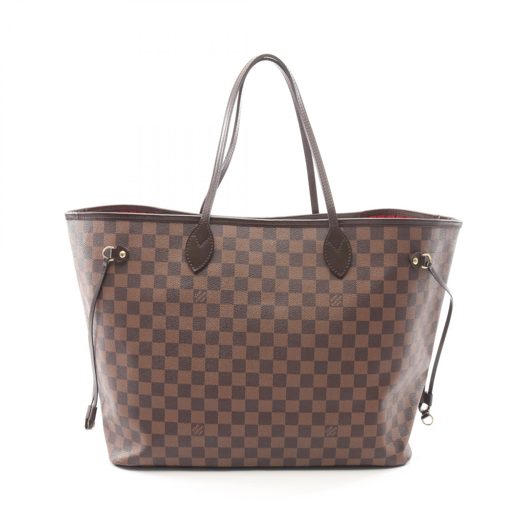 ルイ・ヴィトン LOUIS VUITTON ネヴァーフルGM トートバッグ バッグ PVCコーティングキャンバス レザー ダミエ エベヌ レディース ブラウン系 N51106 【中古】