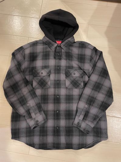 Supreme Hooded Flannel Zip Up Shirt "Black"