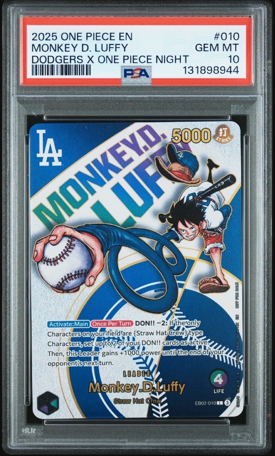 PSA10】モンキー・D・ルフィ L [EB02-010]【英語版】(プロモーション