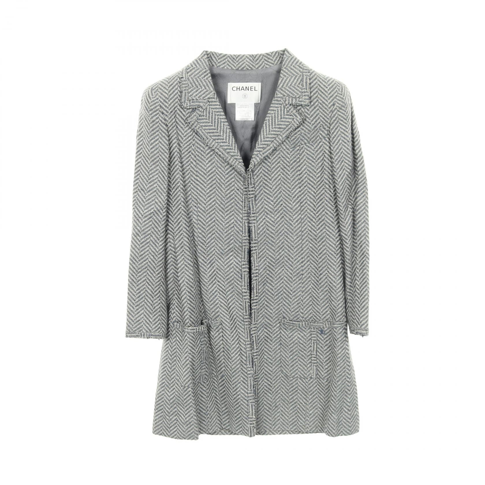 シャネル CHANEL ココマーク テーラードジャケット 衣料品 アウター ファブリック レディース ブルー系 【中古】