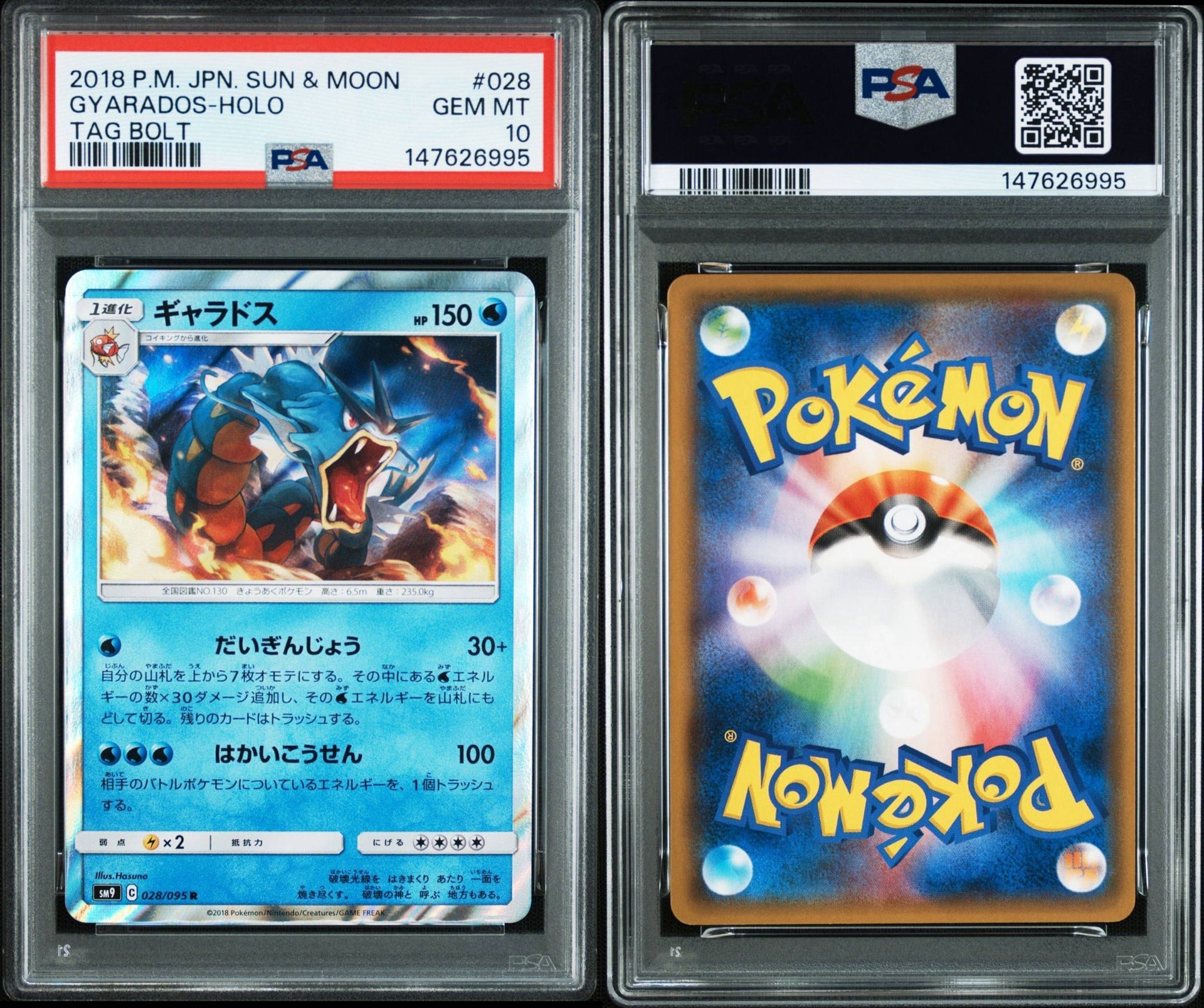 ギャラドス R SM9 タッグボルト 028/095 PSA10 PSA10】ギャラドス R [SM9 028/095](拡張パック「タッグボルト」) 1枚