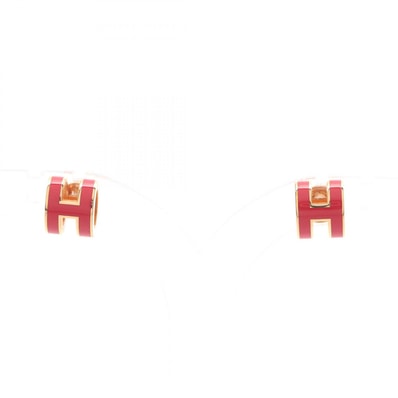 エルメス HERMES MINI POP H ミニポップアッシュ ピアス ジュエリー GP(ゴールドメッキ) ゴールド レディース ゴールド系 / ピンク系 【中古】