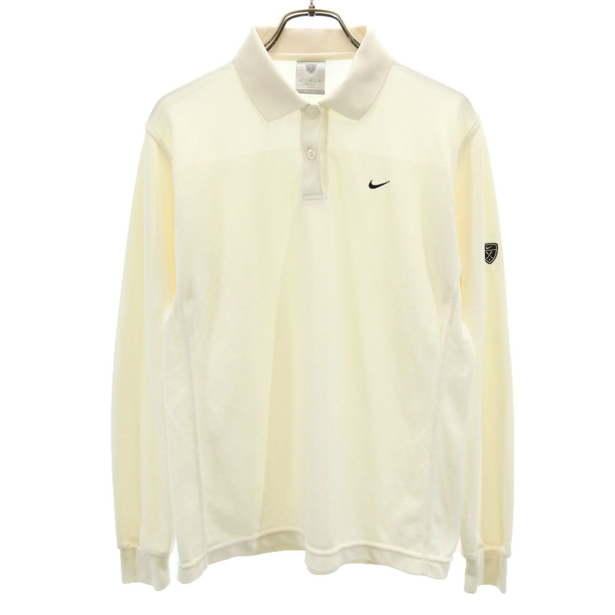 NIKE ナイキ ゴルフ 長袖 ポロシャツ L アイボリー