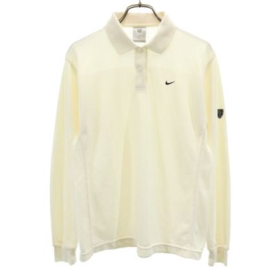 NIKE ナイキ ゴルフ 長袖 ポロシャツ L アイボリー