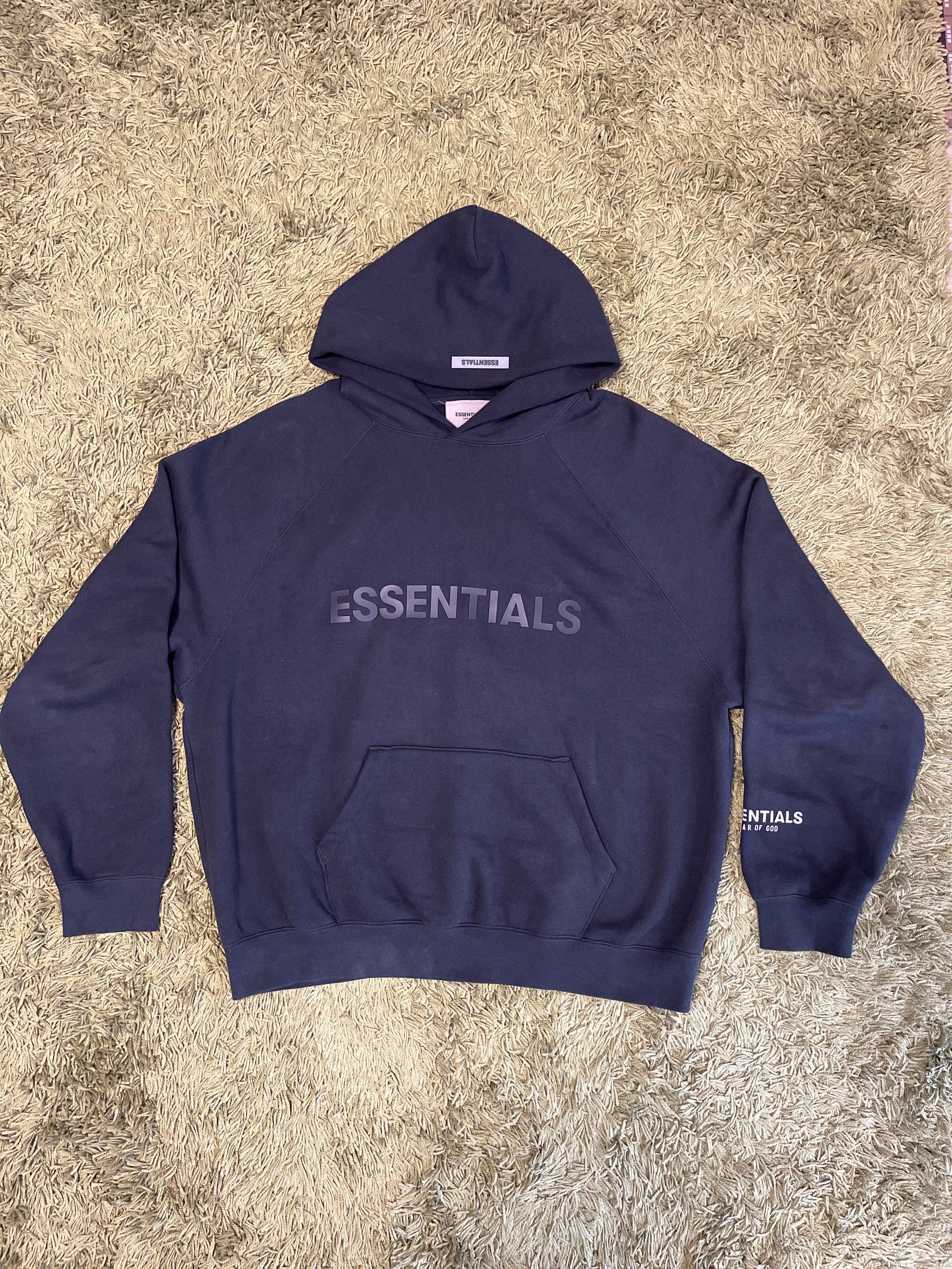 FEAR OF GOD ESSENTIALS 3D Silicon Applique Pullover Hoodie "Black"