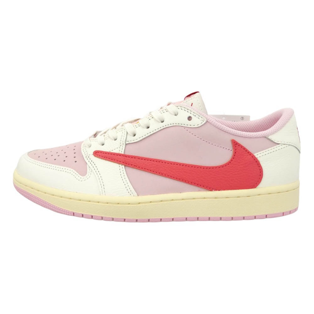NIKE ナイキ IQ7604-101 × Travis Scott トラヴィススコット 【フェイクバスターズ鑑定済】Air Jordan 1 Retro Low OG Sail Tropical Pink AJ1【新古品】【未使用】【中古】