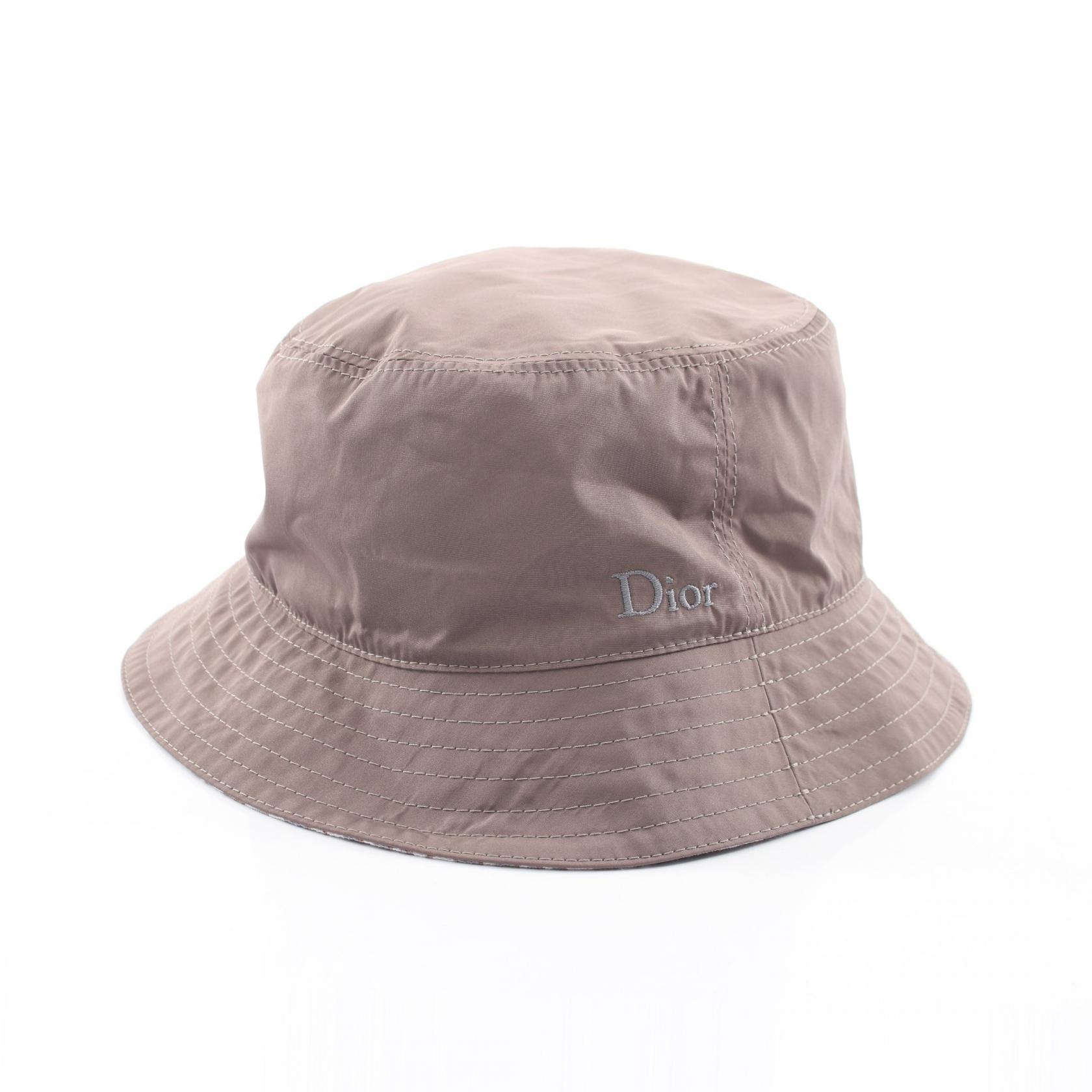 ディオール Dior オブリーク リバーシブル バケット ハット 帽子 ポリエステル / コットン レディース グレー系 【中古】