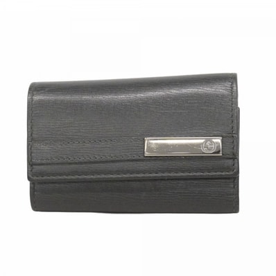 【6cc3769-k】グッチ キーケース 406662 レザー ブラック シルバー金具【中古】メンズ