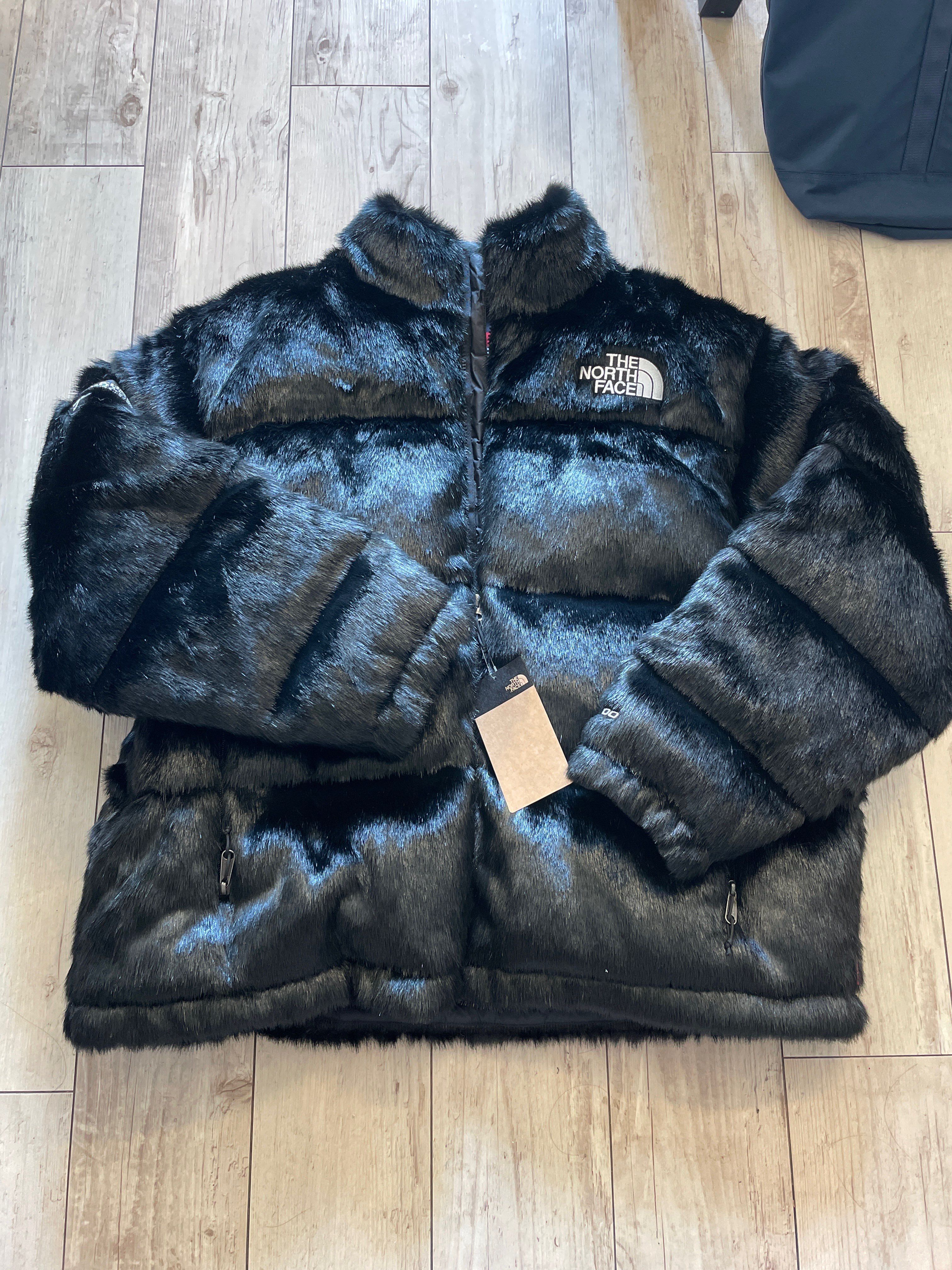 Supreme x The North Face Faux Fur Nuptse Jacket "Black"