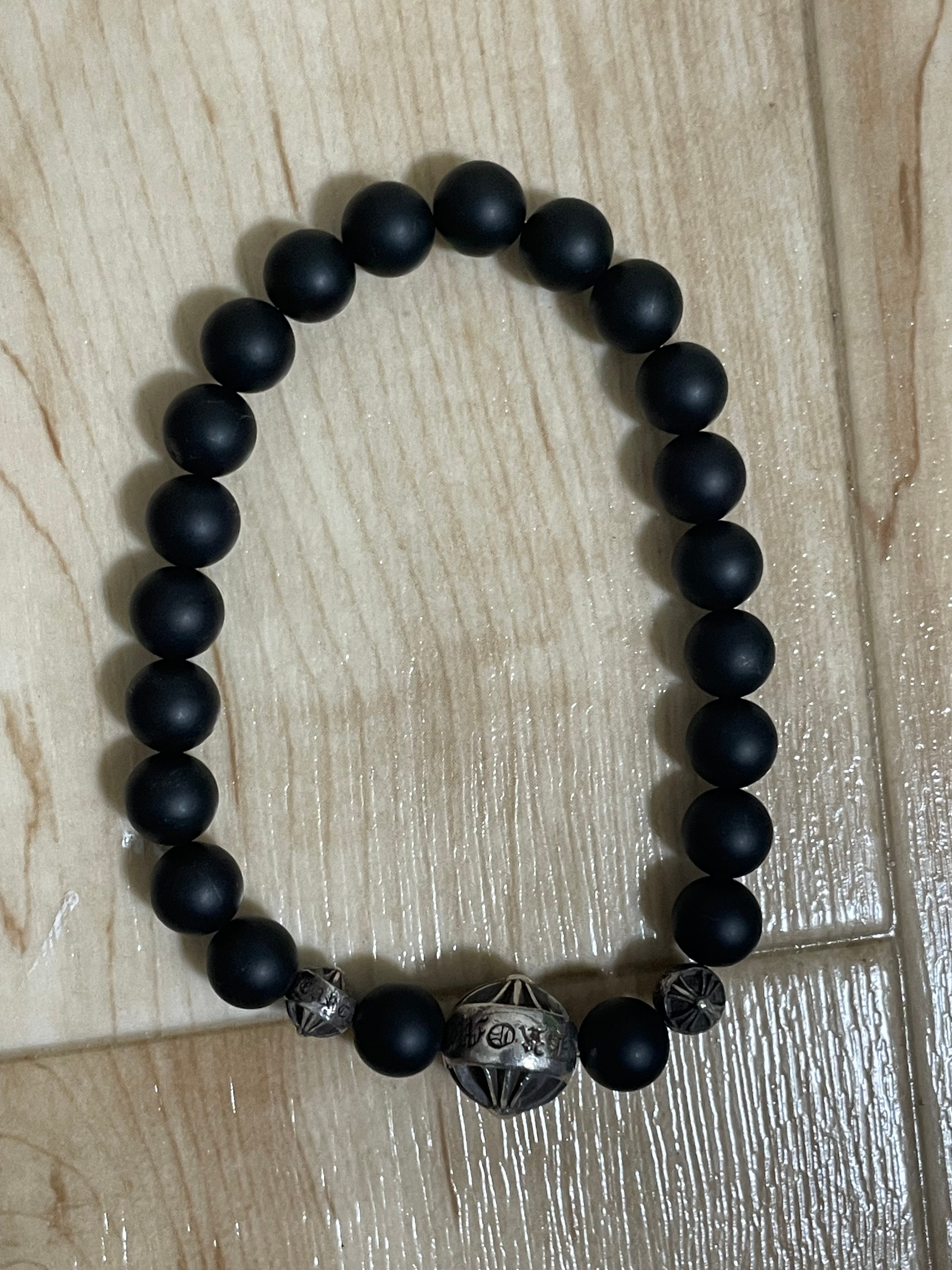 Chrome Hearts Onyx Beads Bracelet "Black/Silver"