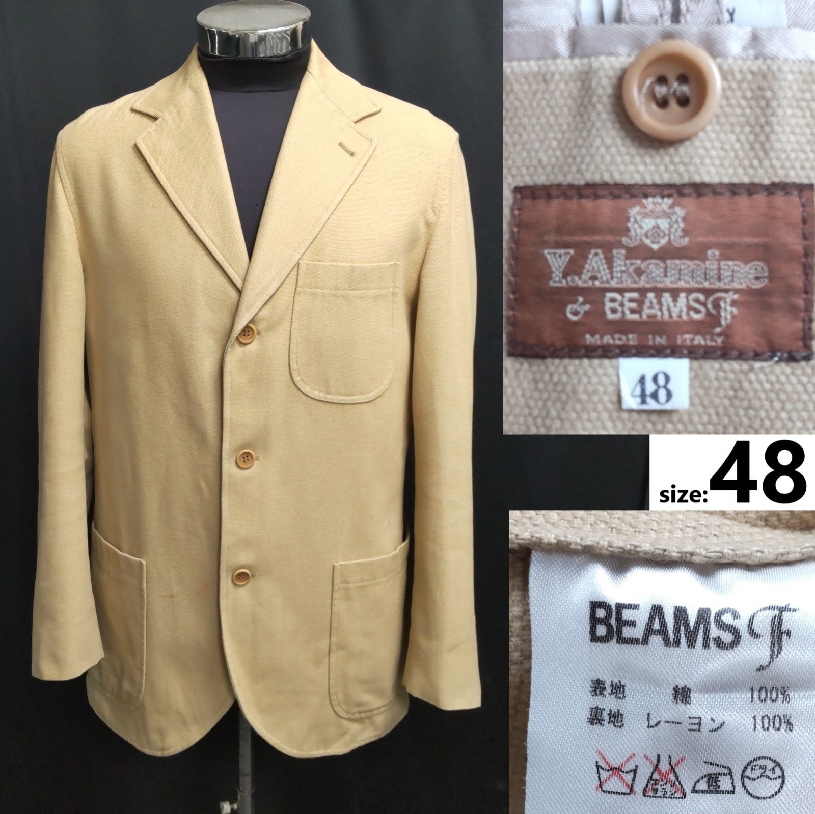 C (やや傷や汚れあり)】イタリア製☆Y.Akamine × BEAMS f【ビームスf C (やや傷や汚れあり)】イタリア製☆Y.Akamine × BEAMS f【ビームスf