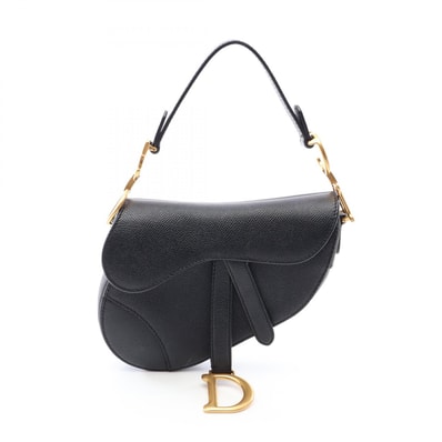 ディオール Dior SADDLE サドル ハンドバッグ バッグ レザー レディース ブラック系 【中古】