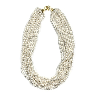 【美品】 TIFFANY&Co. ティファニー Paloma Picasso パロマ・ピカソ エルサ ペレッティ 10連 パール ネックレス イエローゴールド 18金 K18YG Au750 ジュエリー レディース 全長44.0cm