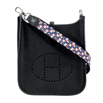 HERMES エルメス ショルダーバッグ エヴリン(エブリン) 16 TPM アマゾン 黒 (ブラック)/白 (ホワイト)/ディープブルー トリヨンモーリス/トワル シルバー金具 Y刻印 新品未使用
