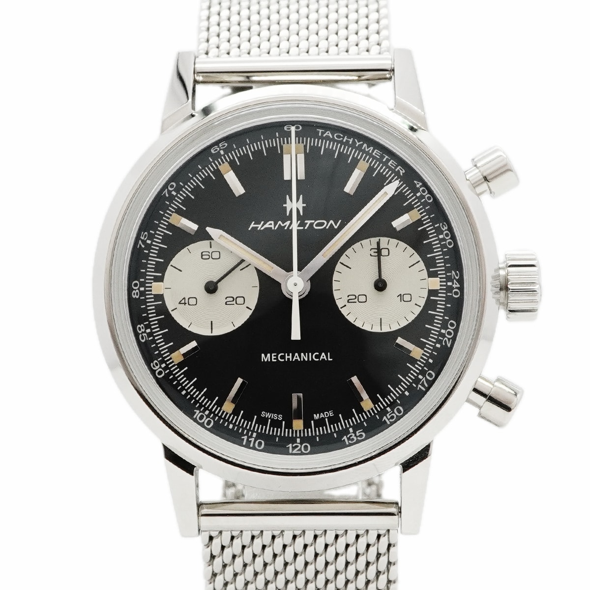 ★最終価格【6wce0392】ハミルトン アメリカン クラシック イントラマティック クロノグラフ H H38429130 黒文字盤【中古】腕時計 メンズ