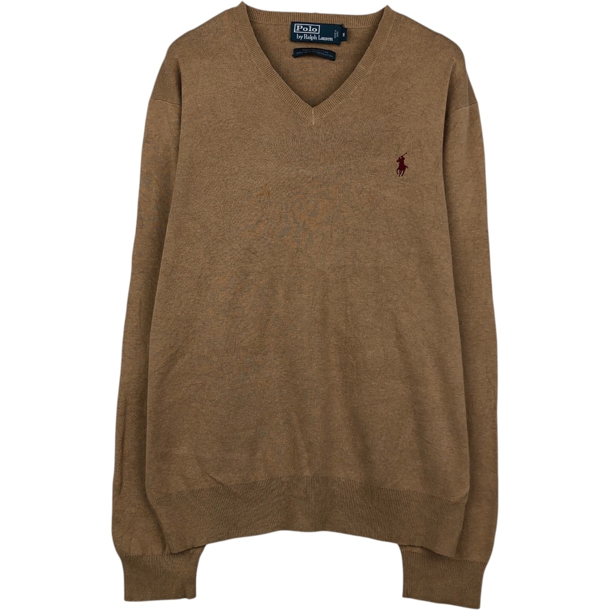 古着 ラルフローレン Ralph Lauren POLO by Ralph Lauren Vネック ピマコットンニットセーター メンズM相当/eaa637230