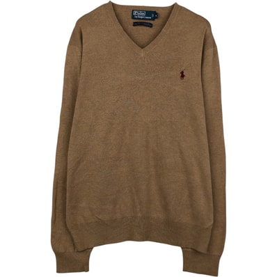 古着 ラルフローレン Ralph Lauren POLO by Ralph Lauren Vネック ピマコットンニットセーター メンズM相当/eaa637230