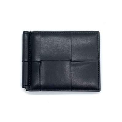 Bottega Veneta Cassette Money Clip Bifold Wallet "Black"