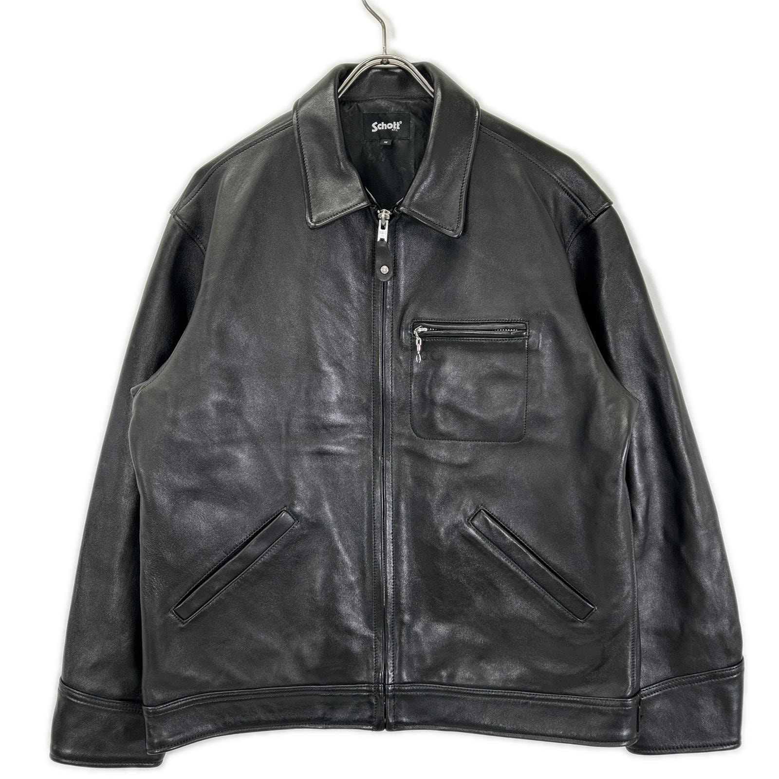 ショット 782-5950014 ブラック ラムスキン LEATHER TRACKER JACKET/レザートラッカージャケット M