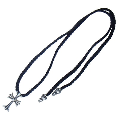 CHROME HEARTS クロムハーツ(原本無) ネックレス CH CRS SML スモールCHクロス レザーブレイド ボロチップ ネックレス シルバー系【中古】
