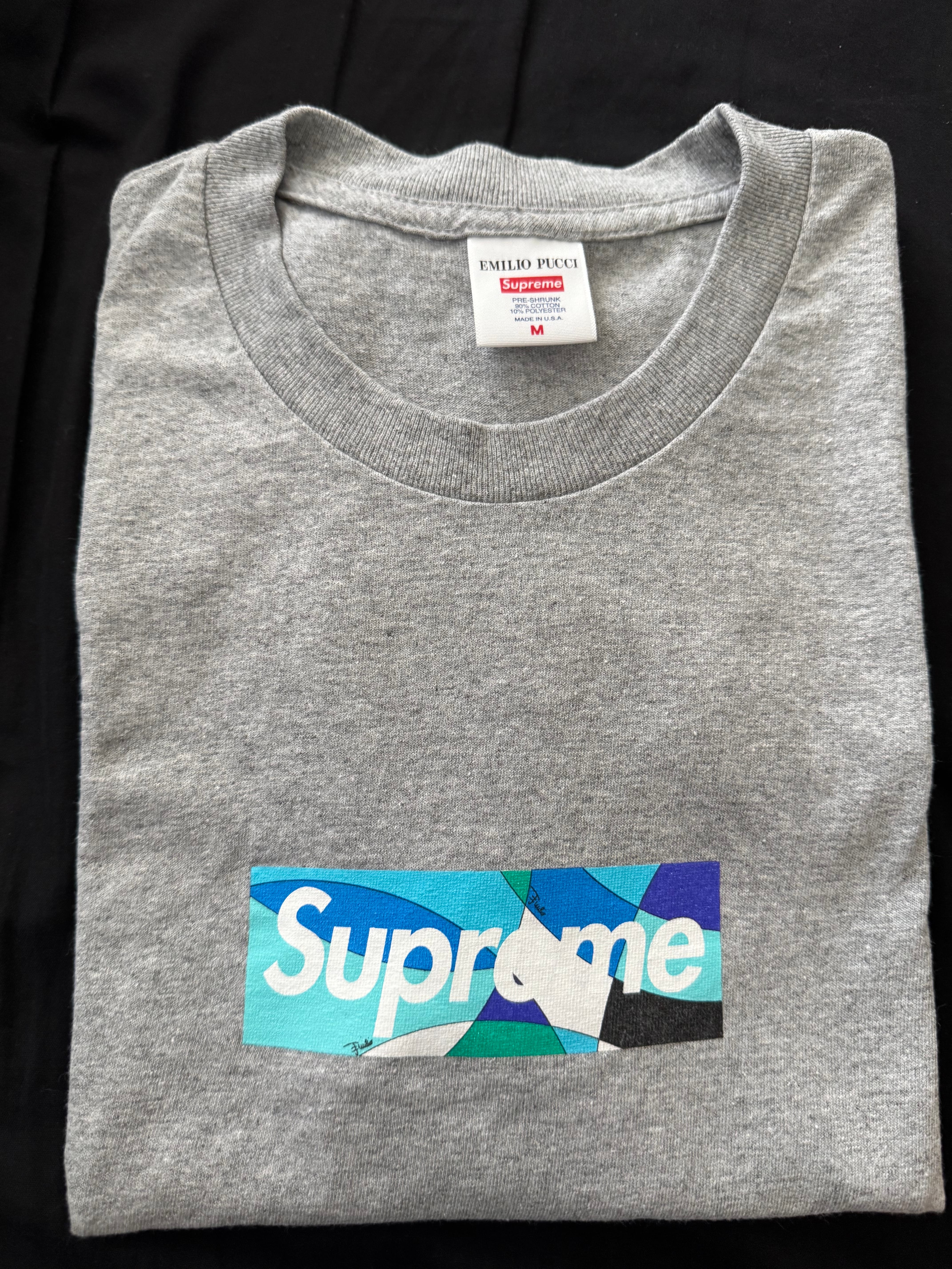 Supreme / Emilio Pucci® Box Logo Tee "Grey/Blue"