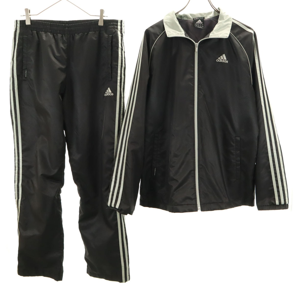 adidas アディダス トレーニング ジャケット 上下セットアップ L ブラック 裏トリコット