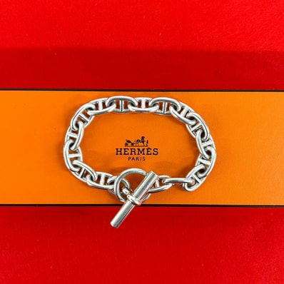 HERMES エルメス シェーヌダンクル MM 16コマ シルバー925 ブレスレット シルバー
-0423