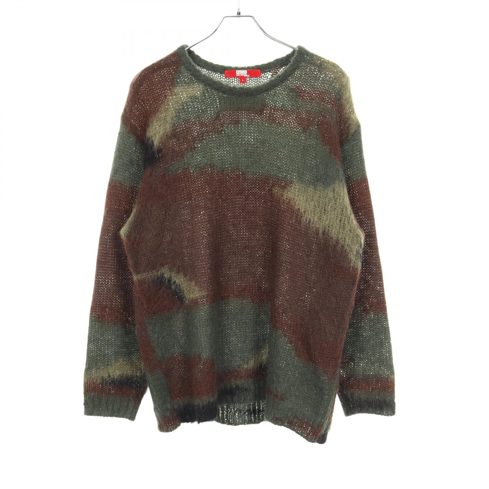 シュプリーム Supreme Supreme × JUNYA WATANABE COMME des GARCONS MAN カモフラージュ ニット 衣料品 トップス アクリル / モヘヤ メンズ グリーン系 / ブラウン系 / ブラック系 【中古】