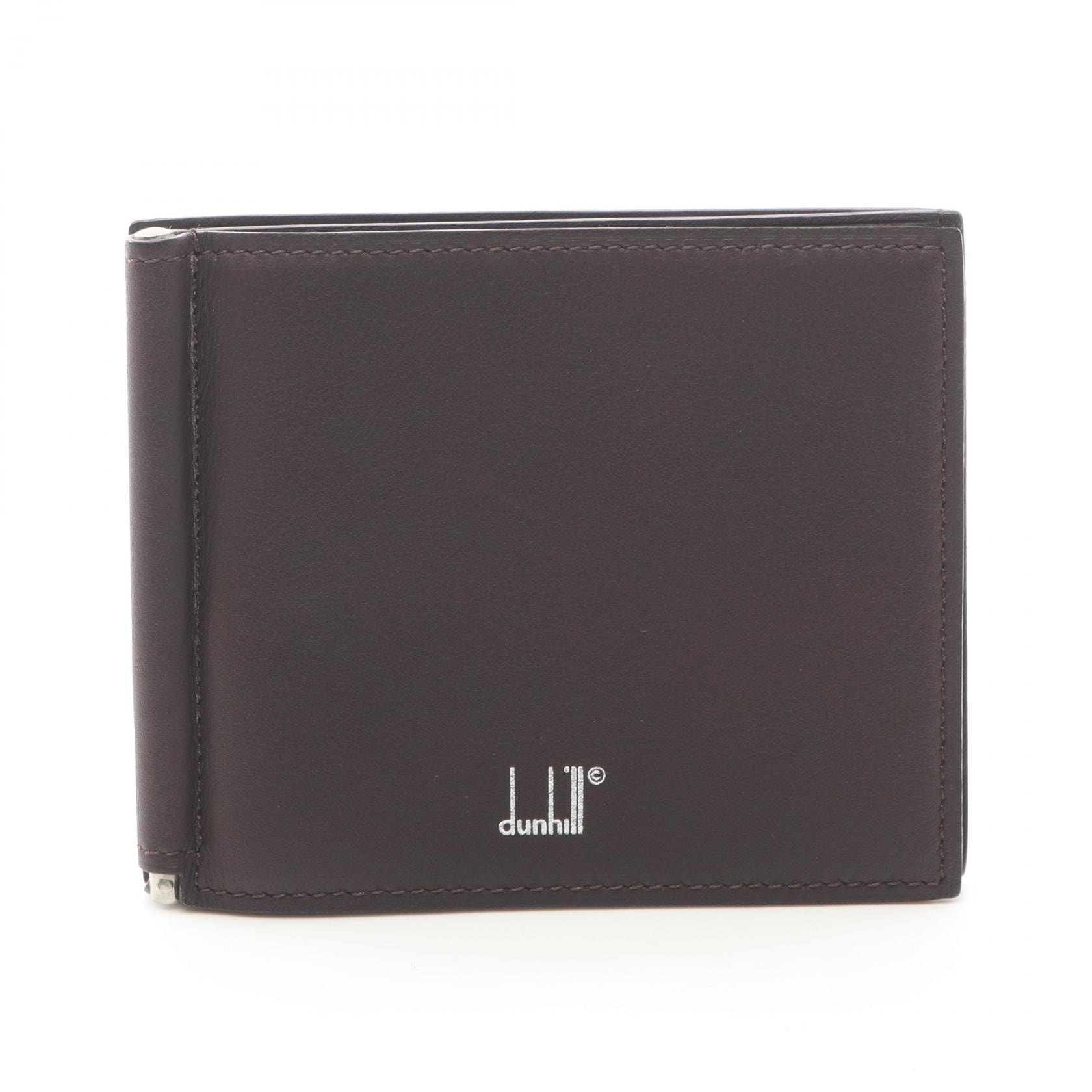 ダンヒル Dunhill ロゴ 札入れ 財布 レザー メンズ ブラウン系 【中古】