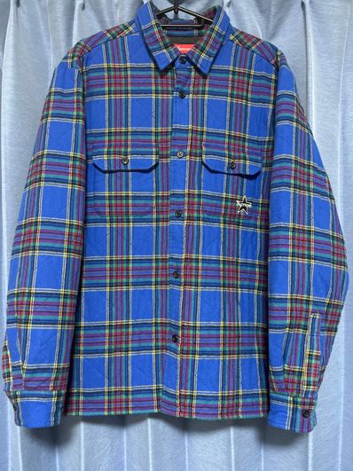 Supreme Quilted Plaid Flannel Shirt "Dusty Royal"