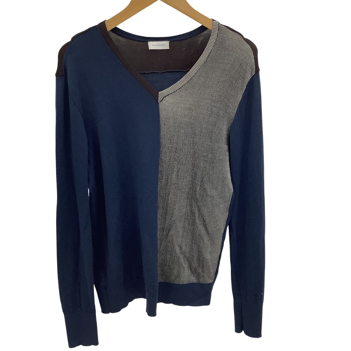 BALENCIAGA バレンシアガ メンズ Vネックニット SIZE S ネイビー