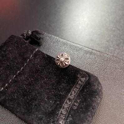 Chrome Hearts Cross Ball Stud Earrings "Silver"