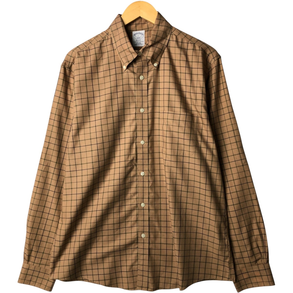 古着 ブルックスブラザーズ Brooks Brothers 1818 長袖 ボタンダウンチェックシャツ メンズL相当/eaa591245