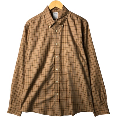 古着 ブルックスブラザーズ Brooks Brothers 1818 長袖 ボタンダウンチェックシャツ メンズL相当/eaa591245