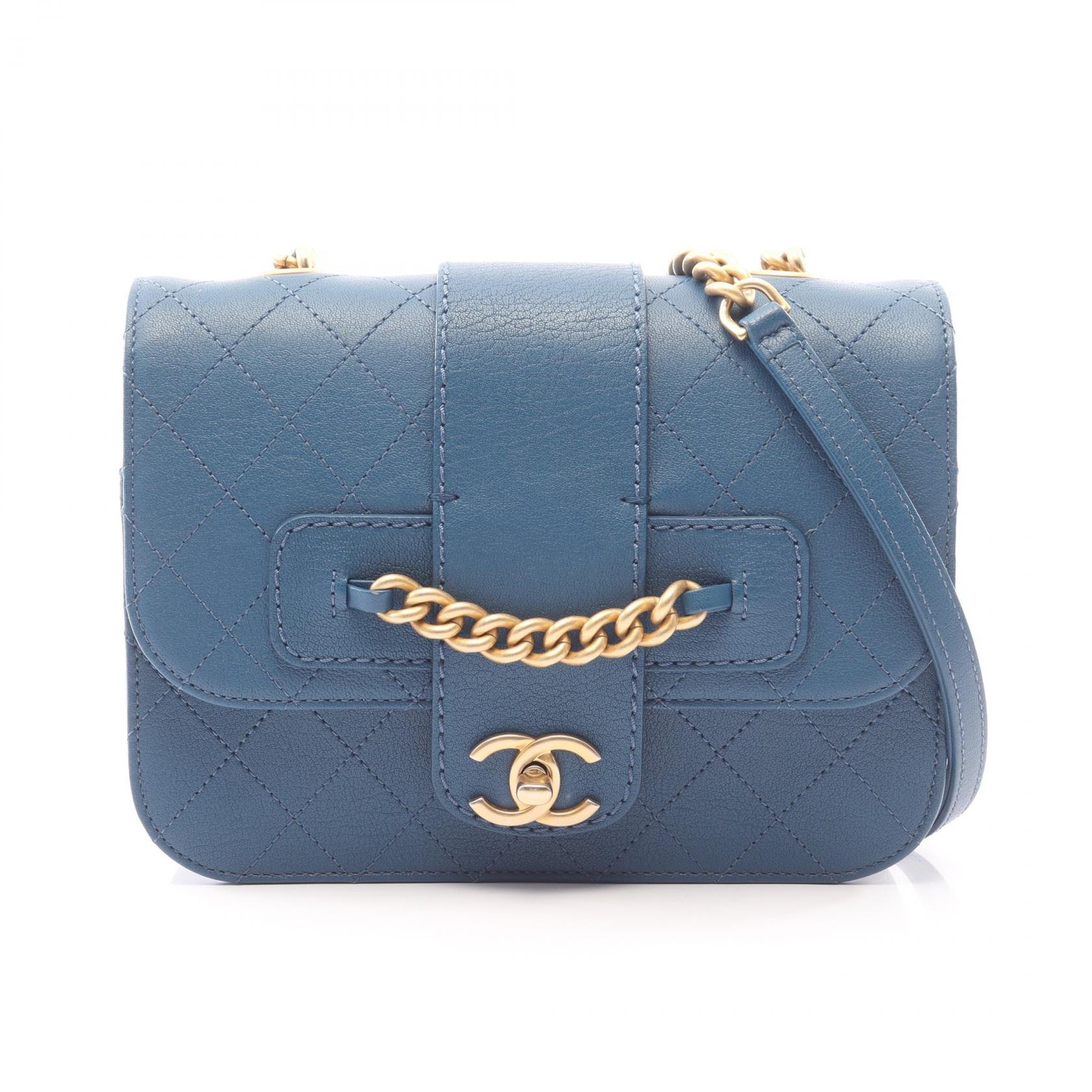 シャネル CHANEL マトラッセ ショルダーバッグ バッグ キャビアスキン(グレインドカーフ) レディース ブルー系 【中古】