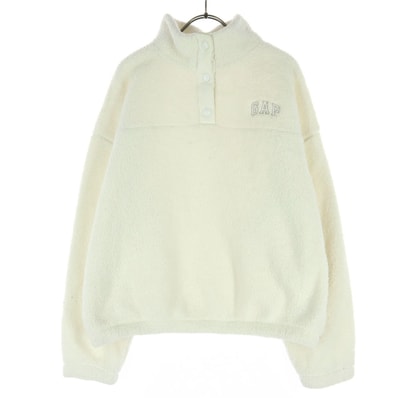 GAP ギャップ 長袖 ハーフボタン フリースジャケット M ホワイト