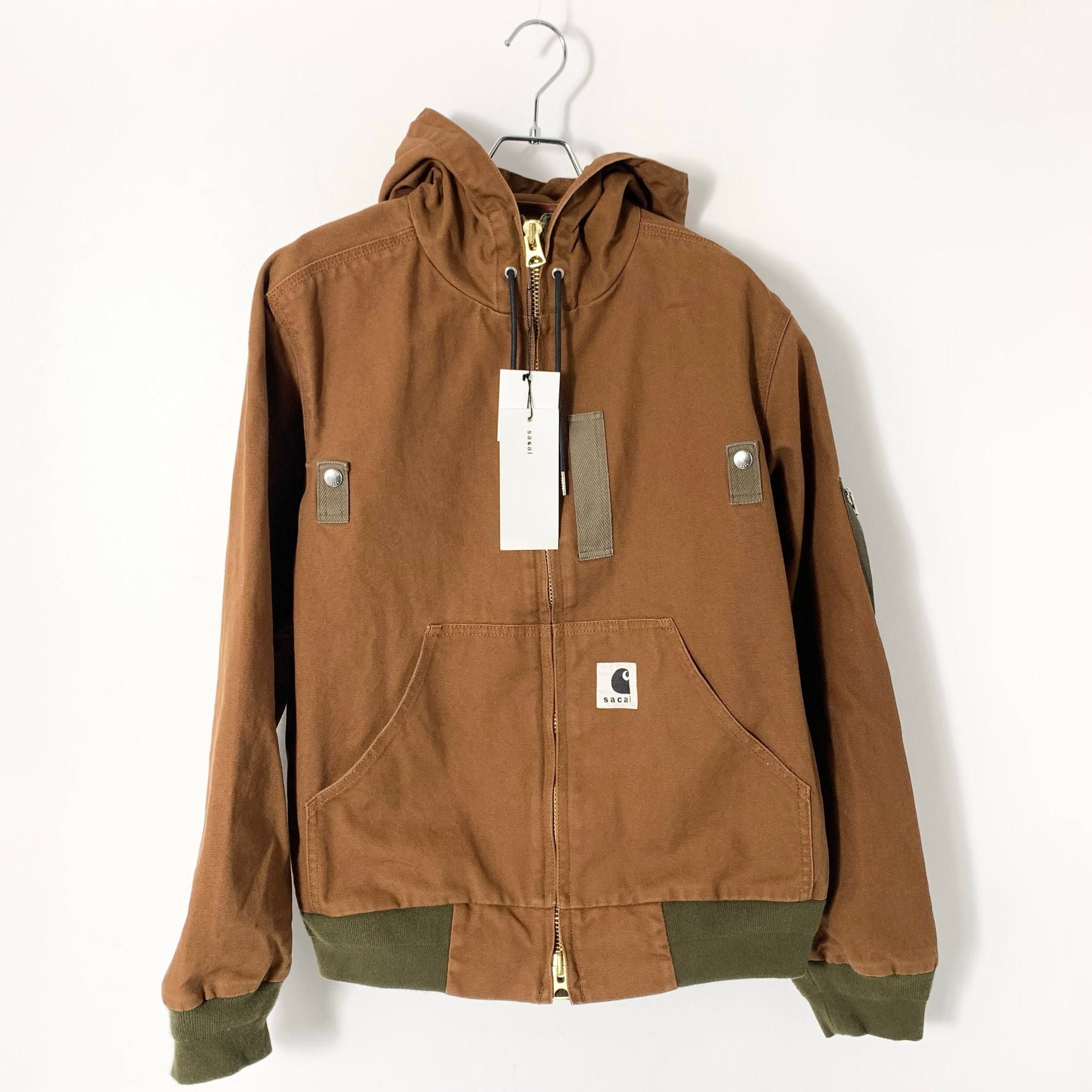 sacai x Carhartt WIP Washed Duck Hooded Blouson Mens "Dark Beige"