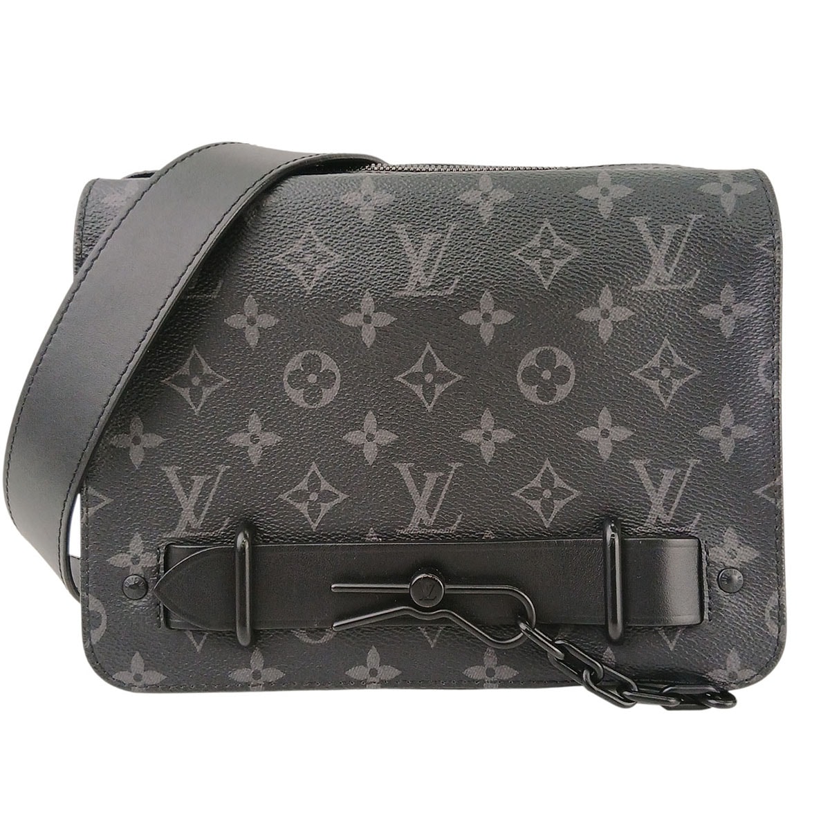LOUIS VUITTON ルイ・ヴィトン スティーマー メッセンジャー  PVCコーティングキャンバス モノグラム ショルダーバッグ M45585 モノグラムエクリプス ブラック  メンズ【中古】
